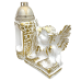 Гіпсова статуетка з лампадкою “Ангел з книгою“ Біло-золота Гіпсова статуетка з лампадкою “Ангел з книгою“ Біло-золота