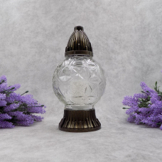 Лампадка скляна куля середня прозора 20год