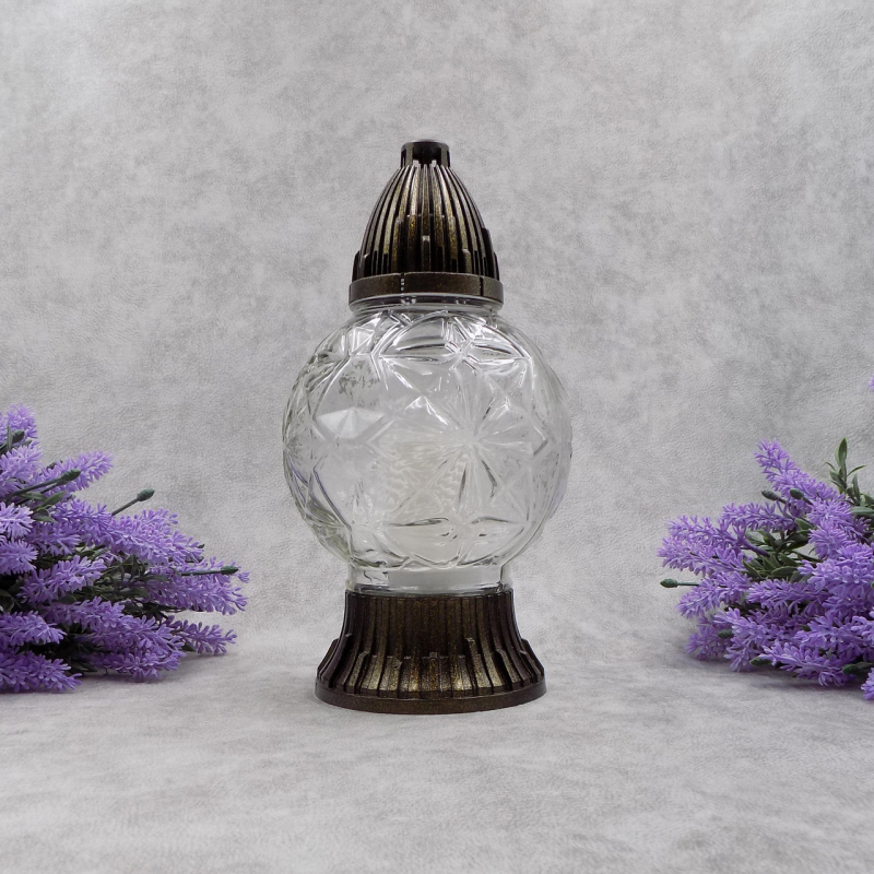 Лампадка скляна куля середня прозора 20год Лампадка скляна куля середня прозора 20год