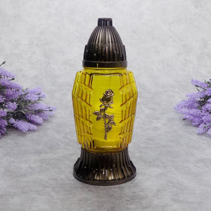 Лампадка скляна Вічна Троянда жовта LP565U 20год Лампадка скляна Вічна Троянда жовта LP565U 20год