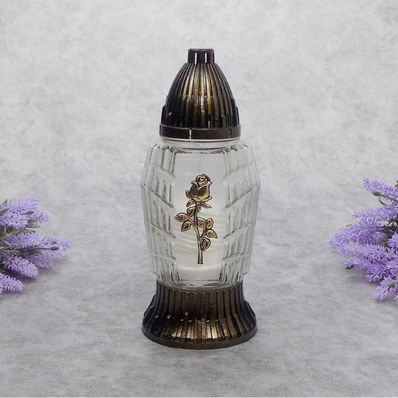 Лампадка скляна Вічна Троянда прозора LP565U 20год Лампадка скляна Вічна Троянда прозора LP565U 20год