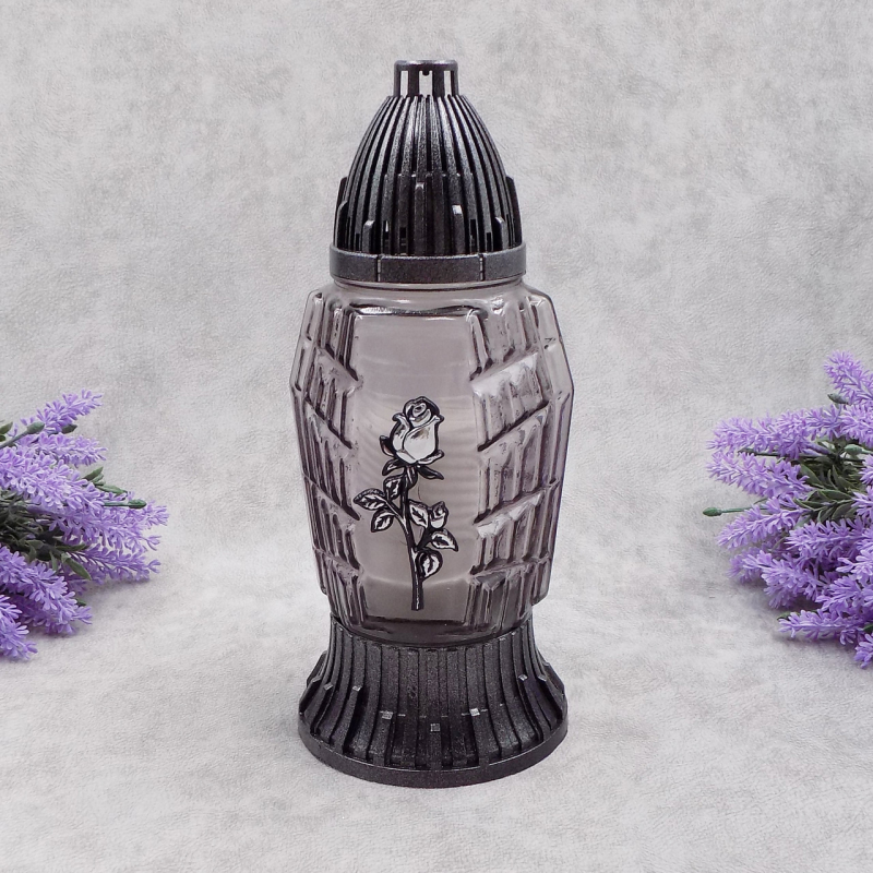 Лампадка скляна Вічна Троянда графіт LP565U 20год Лампадка скляна Вічна Троянда графіт LP565U 20год