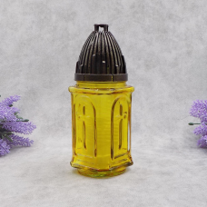 Лампадка скляна рельєфна жовта LP58 23год