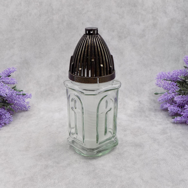 Лампадка скляна рельєфна прозора LP58 23год