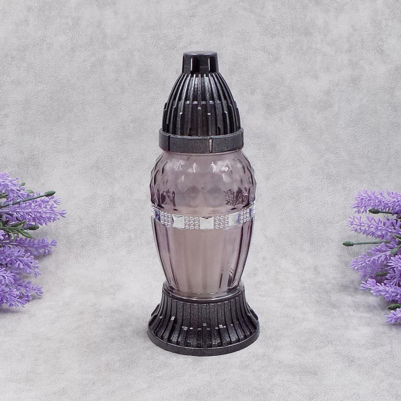 Лампадка скляна графітова зі срібним декором LP30U 14год Лампадка скляна графітова зі срібним декором LP30U 14год